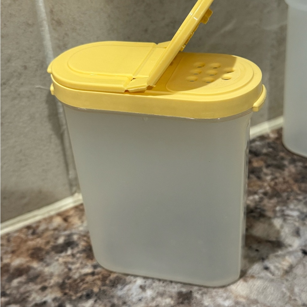 Yellow and Clear Plastic Container